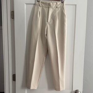 Zara Women's Elegant Cream Cropped Pants